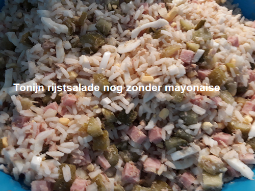Anna’s heerlijke Spaanse tonijn rijstsalade b.v voor bij de barbecue