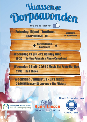 Eerste Vaassense Dorpsavond – Zaterdag 15 Juni 2019