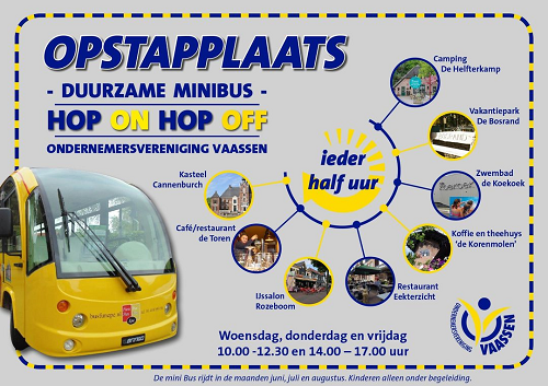 Hop on Hop off minibus in Vaassen vanaf vandaag van start!
