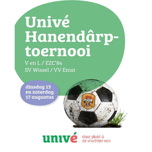 vv Emst en Univé zijn klaar voor 9e editie Univé Hanendârptoernooi