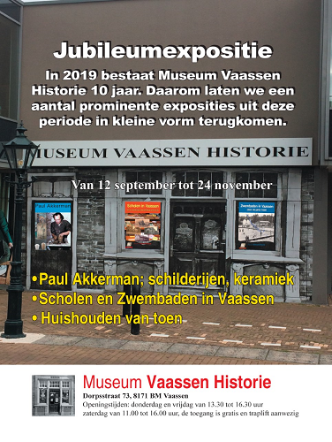Museum Vaassen Historie deze week gesloten!
