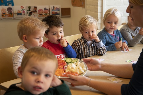 Groente hapjes maken bij Nijntje in Vaassen