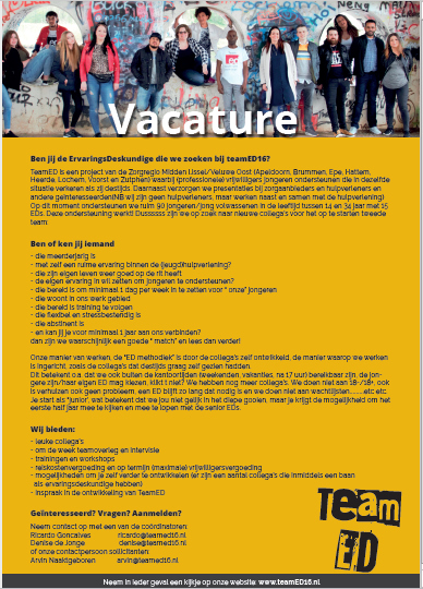 Ervaringsdeskundige? Word lid van TeamED voor jongeren