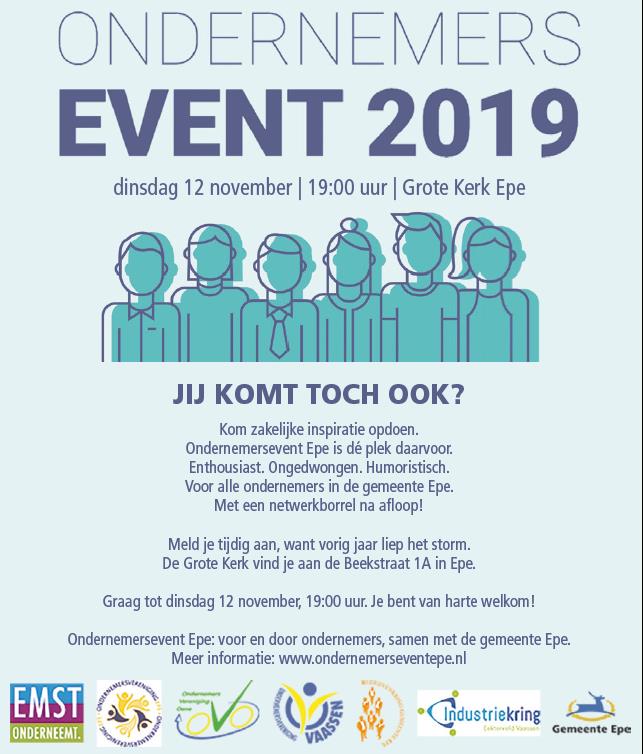 Ondernemersevent Epe: dinsdagavond 12 november
