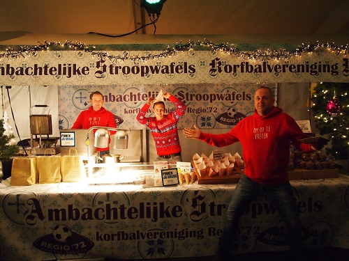 Verse stroopwafels op de kerstmarkt