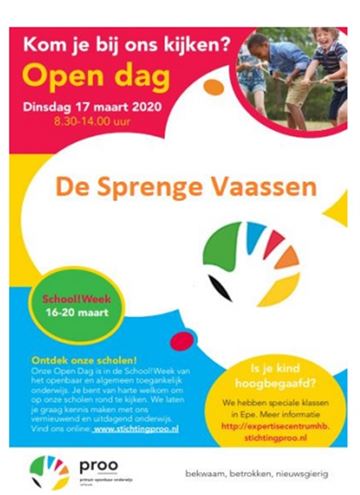 Sprenge Vaassen organiseert een Open dag 17 maart