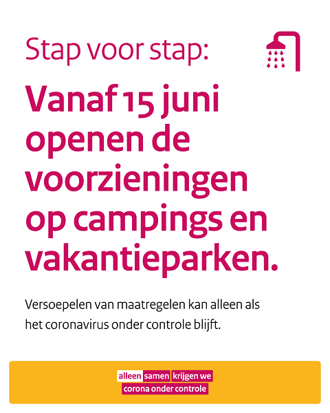 Vanaf 15 juni: voorzieningen campings en parken weer open