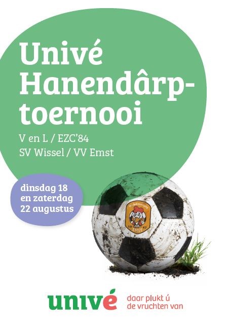 Nog 2 dagen en dan …. de 10e editie Univé Hanendârptoernooi v.v. Emst
