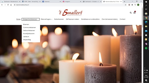 Kaarsenmakerij ’t Smallert zet de nieuwe webshop online