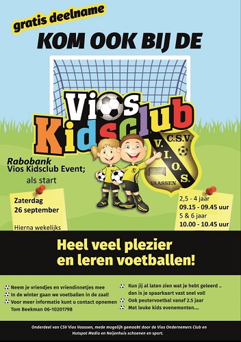 Zaterdag 26 september Rabobank Vios Kidsclub event.