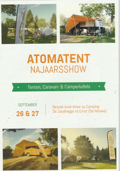 Atomatent najaarsshow camping “De Zandhegge” gaat aankomend weekend van start!