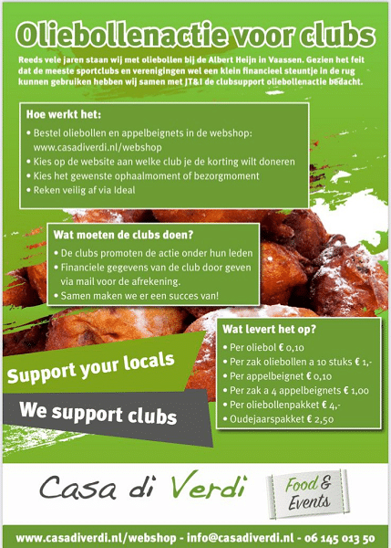 Oliebollenactie voor clubs en verenigingen.