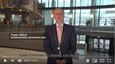 Nieuwjaarstoespraak burgemeester Tom Horn