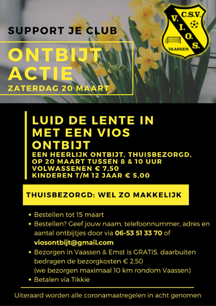 Vios luidt de lente in met ontbijtactie