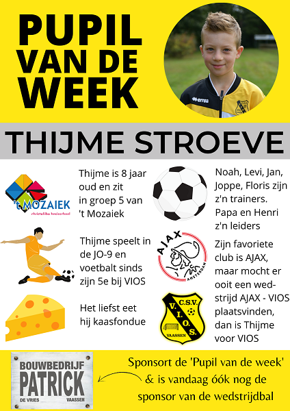 Pupil van de week bij Vios Vaassen