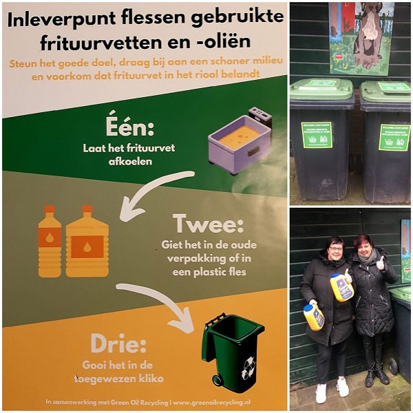 Steun  Speeltuin-wijkvereniging de Kouwenaar. Inleverpunt gebruikt frituurvetten en – oliën. 