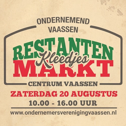 Kinderkleedjesmarkt en restantenmarkt in het centrum van Vaassen