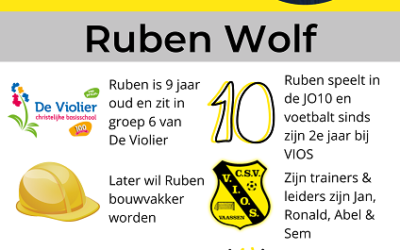 Pupil van de week bij VIOS Vaassen is Ruben Wolf