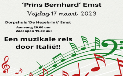 Winterconcert Prins Bernhard Emst op vrijdagavond 17 maart a.s.