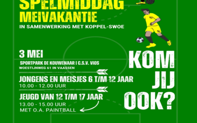Woensdag 3 mei sport en spelmiddag bij VIOS Vaassen