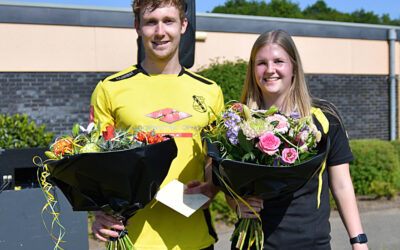 Esther Kers en Mathijs Meijer speelster en speler van het seizoen  2022-2023 Bij c.s.v. VIOS-VAASSEN.