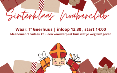 29 november is er weer een gezellige middag bij de Noaberclub!
