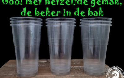 Net als andere organisaties stapt ook De Rossumdaerpers over op recyclebare plastic bekers