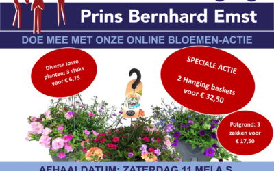 Online Bloemen-actie bij Prins Bernhard Emst: vooraf bestellen en ophalen op 11 mei a.s.