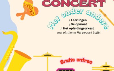 Jeugdconcert Prins Bernhard op zaterdagmiddag 12 april a.s