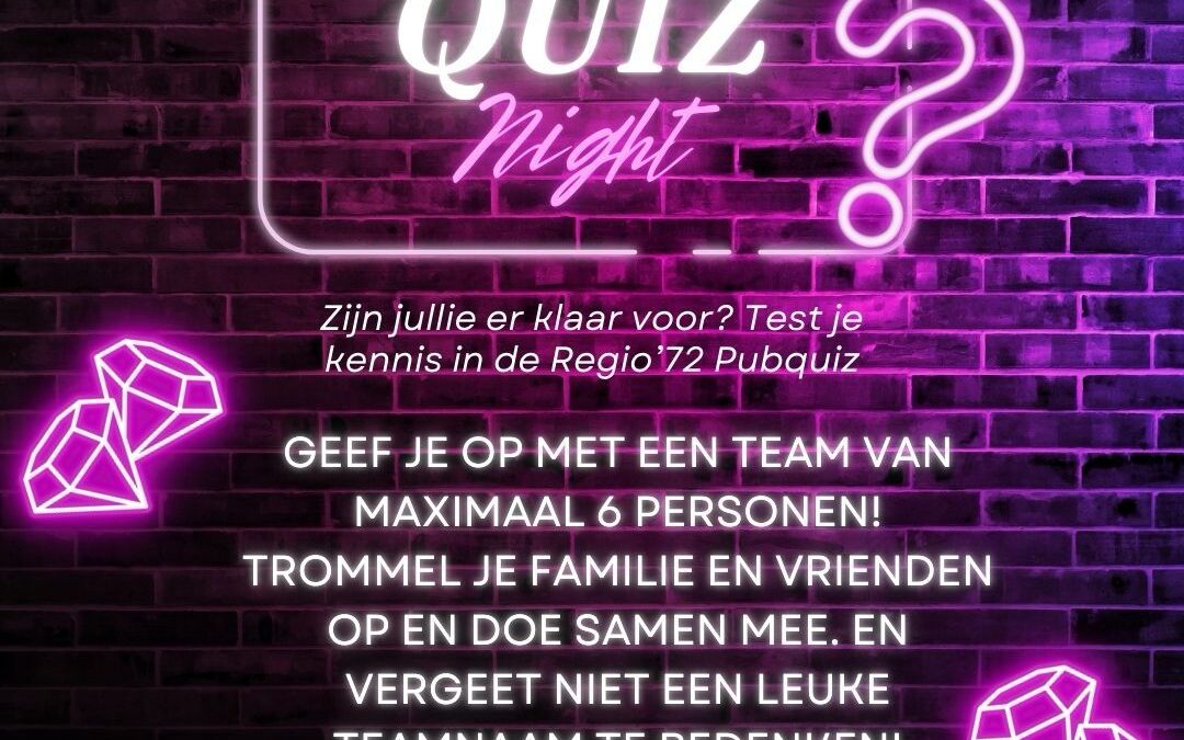 Pubquiz bij Regio’72