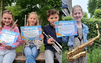 Muziekvereniging Prins Bernhard trots op leerlingen die zijn geslaagd!