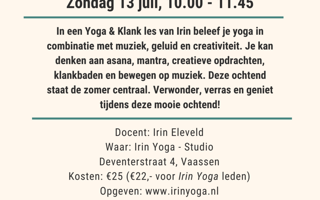 Vier de zomer bij ‘Irin Yoga’