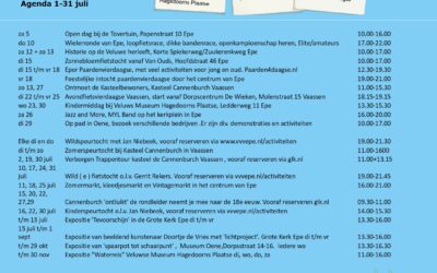 Evenementen kalender VVV Epe maand juli 2025