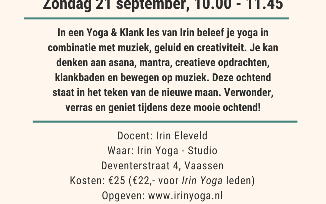 Creatieve yogalessen bij ‘Irin Yoga’ in Vaassen