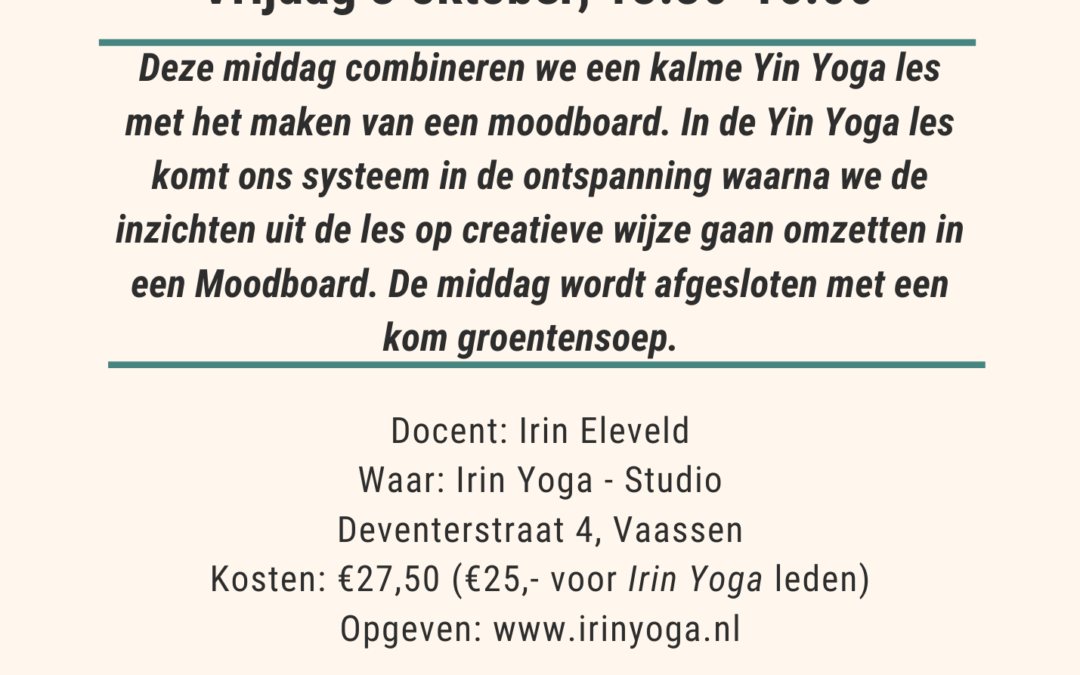 Creatieve yogalessen bij ‘Irin Yoga’ in Vaassen