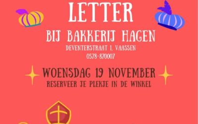 Chocoladeletter versieren bij Bakkerij Hagen