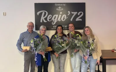 Jubilarissen en lid van verdienste tijdens ALV bij Regio’72