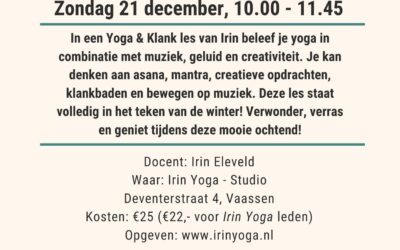 Een les in winterse sferen bij yogastudio Irin Yoga
