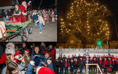 De grootste verlichte kerstboom van de omgeving straalt weer in De Vecht!