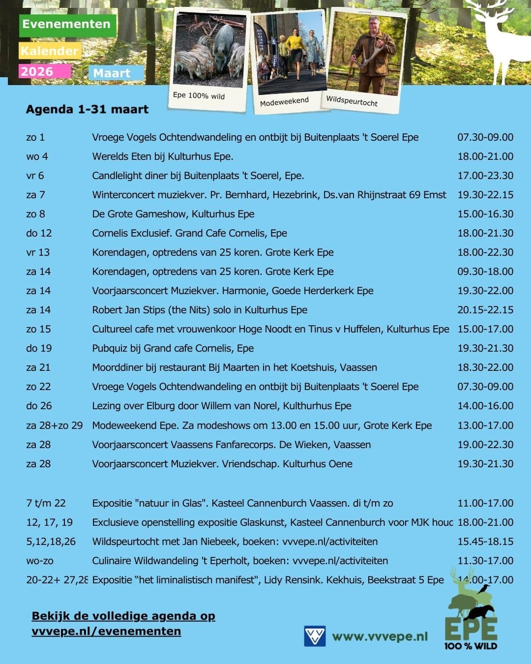 Evenemkalender SPGE mrt 2026