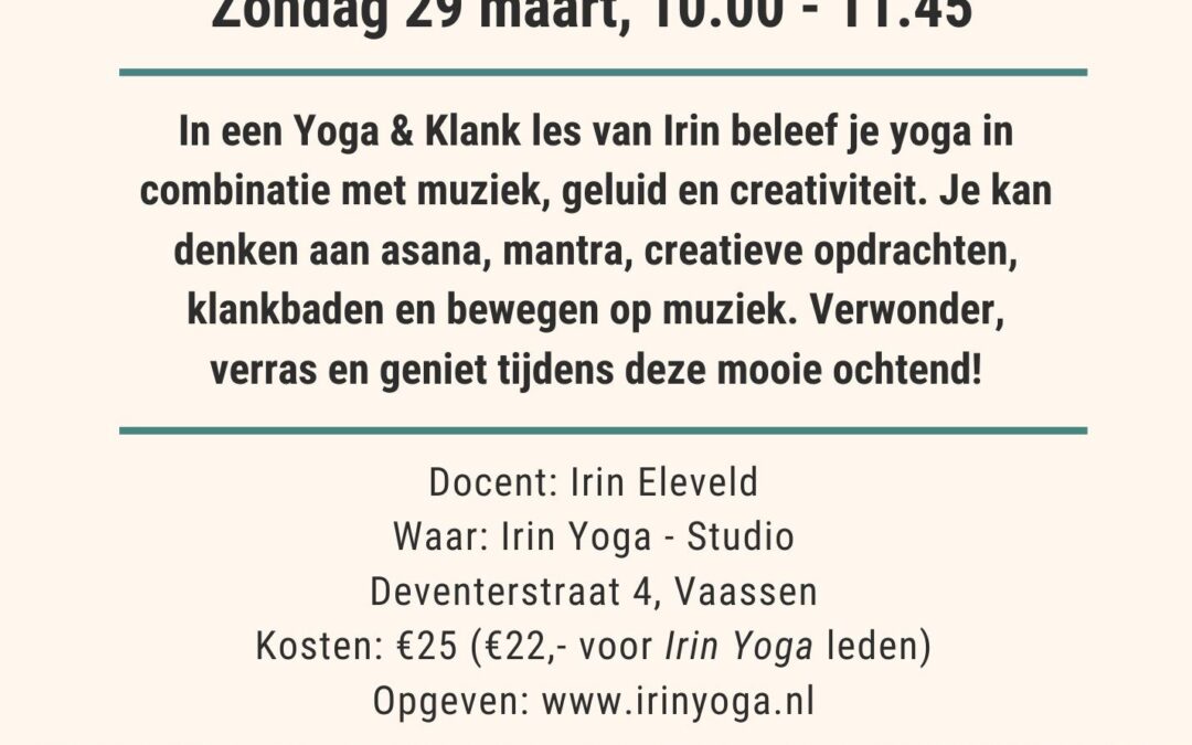 Creatieve yogalessen bij Irin Yoga in Vaassen
