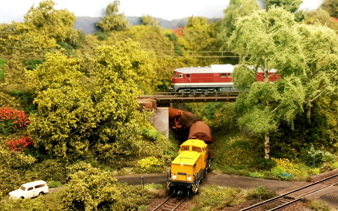 Modeltreinen in volle vaart door Vaassen tijdens leuke Modelspoorshow