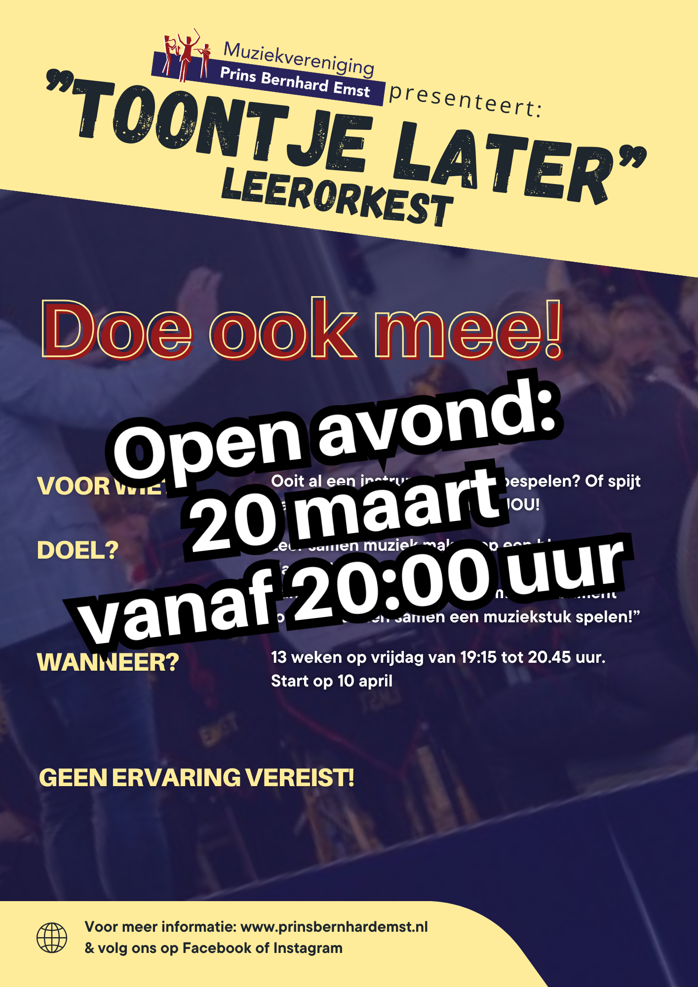 Poster Doe ook mee open avond 20 maart