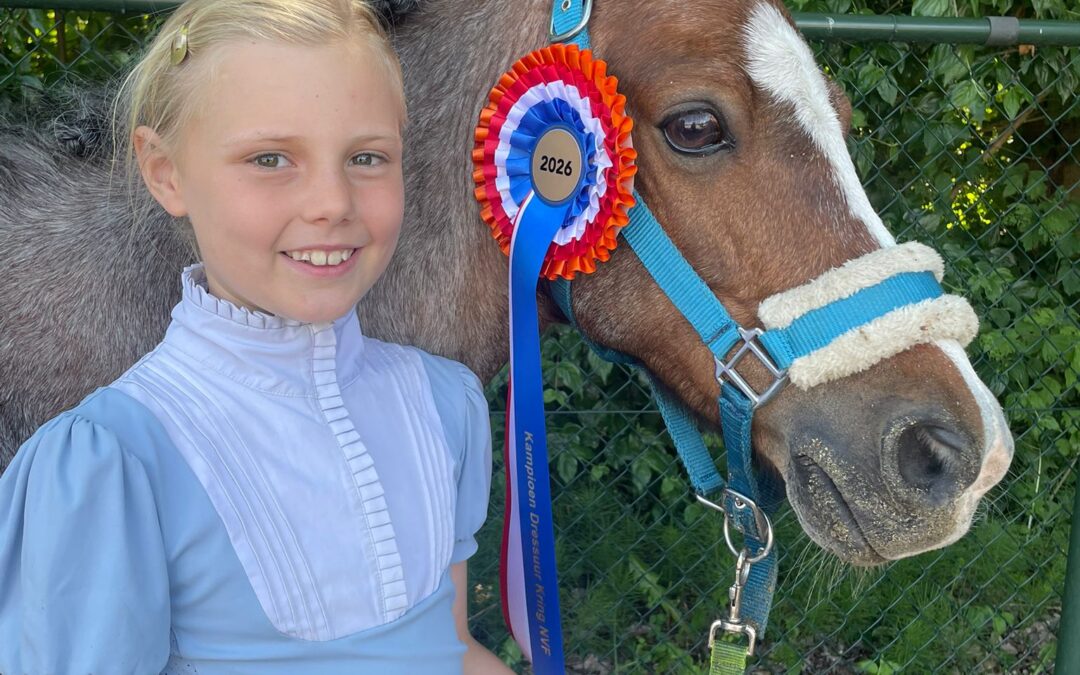 3 Kringkampioenen en 7 afvaardigingen naar GK pony dressuur bij HV de Cannenburgh