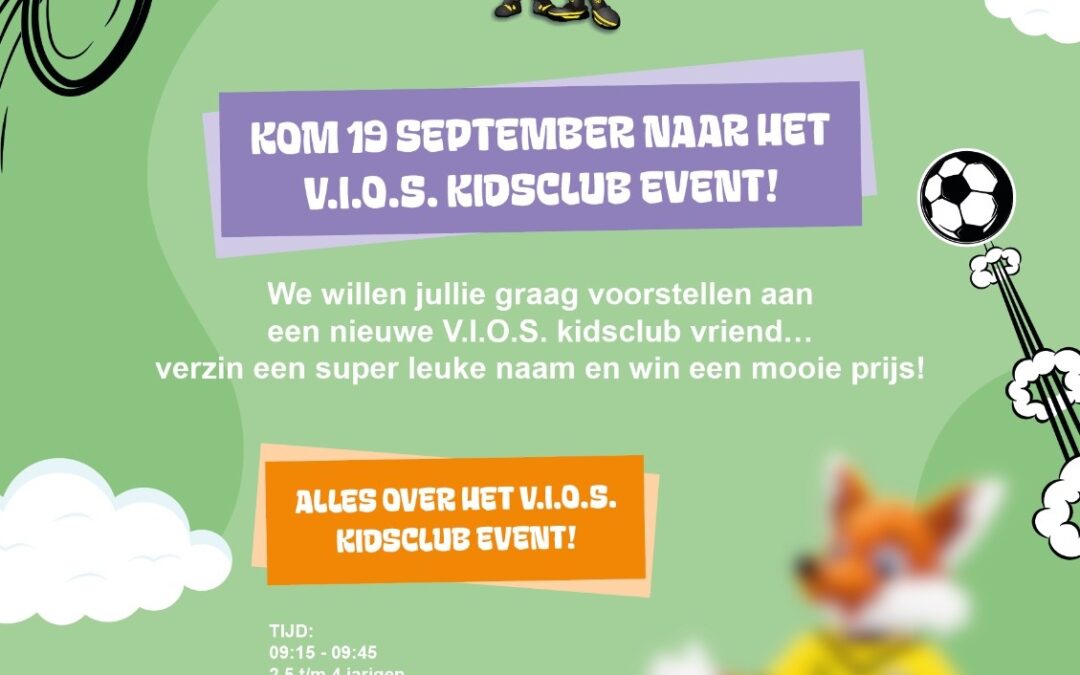 Zet 19 september vast in de agenda: de V.I.O.S. kidsclub gaat weer beginnen! 